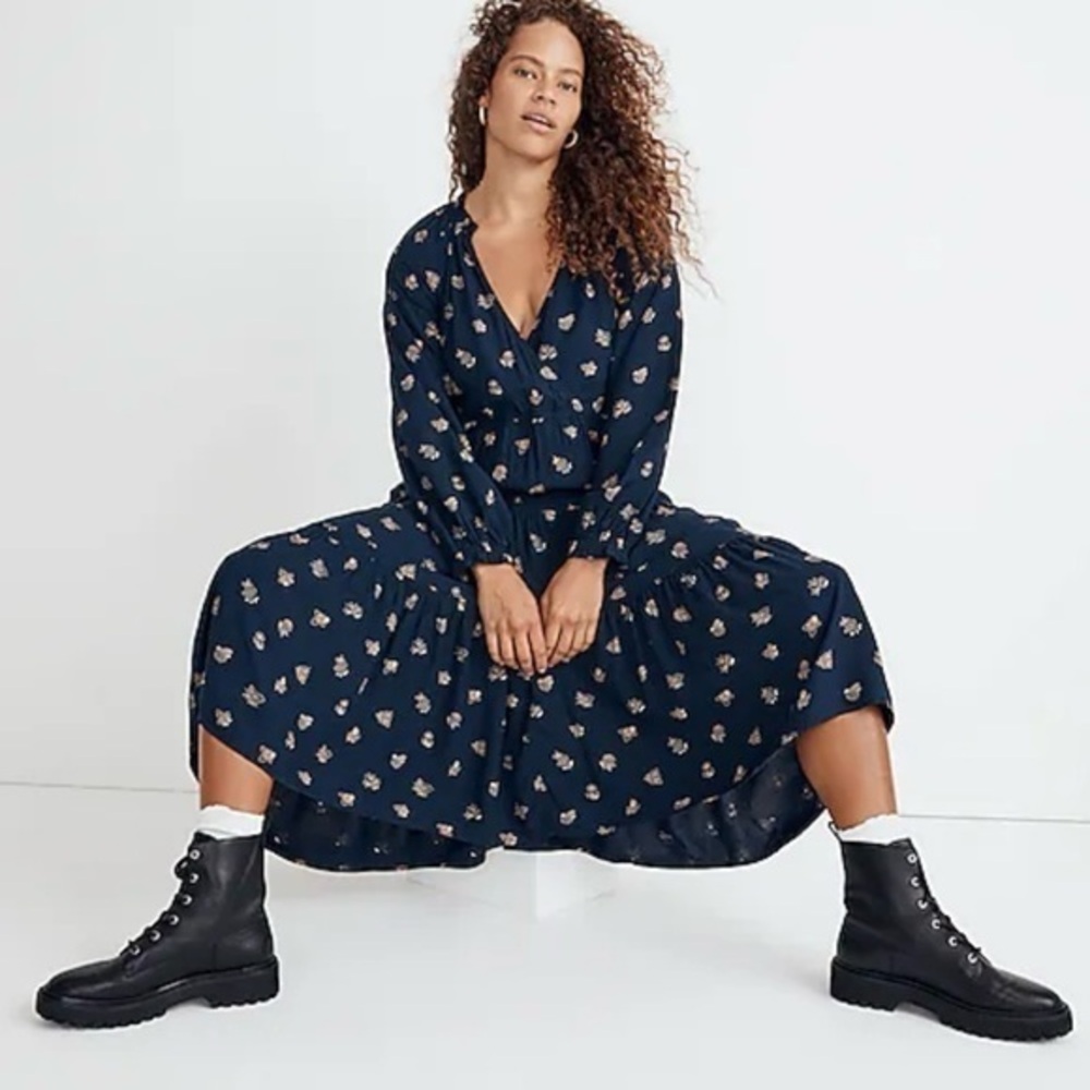 Madewell Challis Midi dress size xs